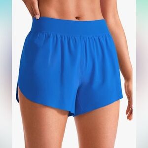 Electric blue CRZ yoga athletic shorts